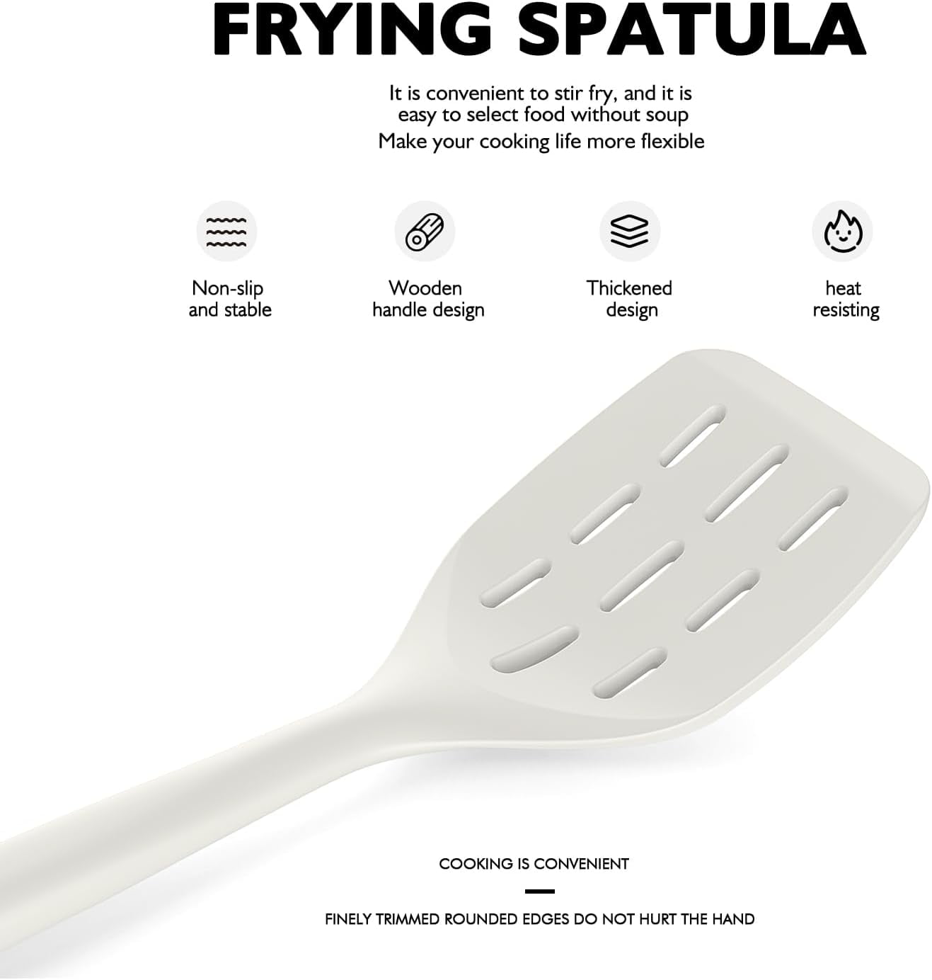 Large Silicone Cooking Utensils Set - Heat Resistant Silicone Kitchen Utensils for Cooking w Wooden Handles, Spatula ... - Image 3
