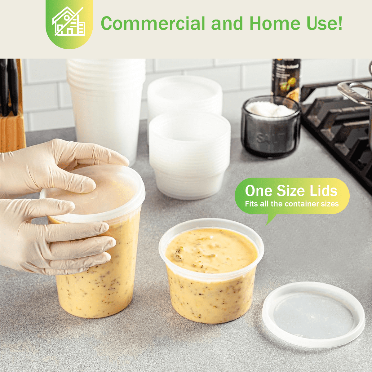 with Lids 48 Sets, Food Storage with Lids, Soup for Restaurant, Stackable Plastic , Meal Prep , Leakproof, Freezer/Di... - Image 4