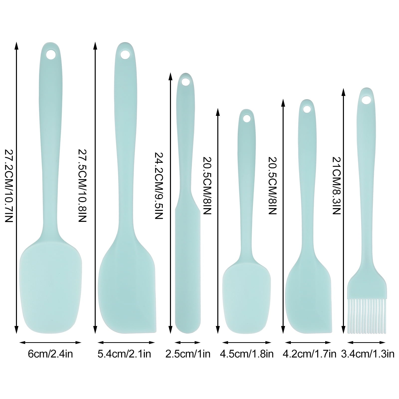 AOWOO Silicone Spatula Set of 6, Food Grade Rubber Spatulas and Cooking Utensils, Heat-Resistant Kitchen Non Stick Utensils for Cooking, Bak - Image 2