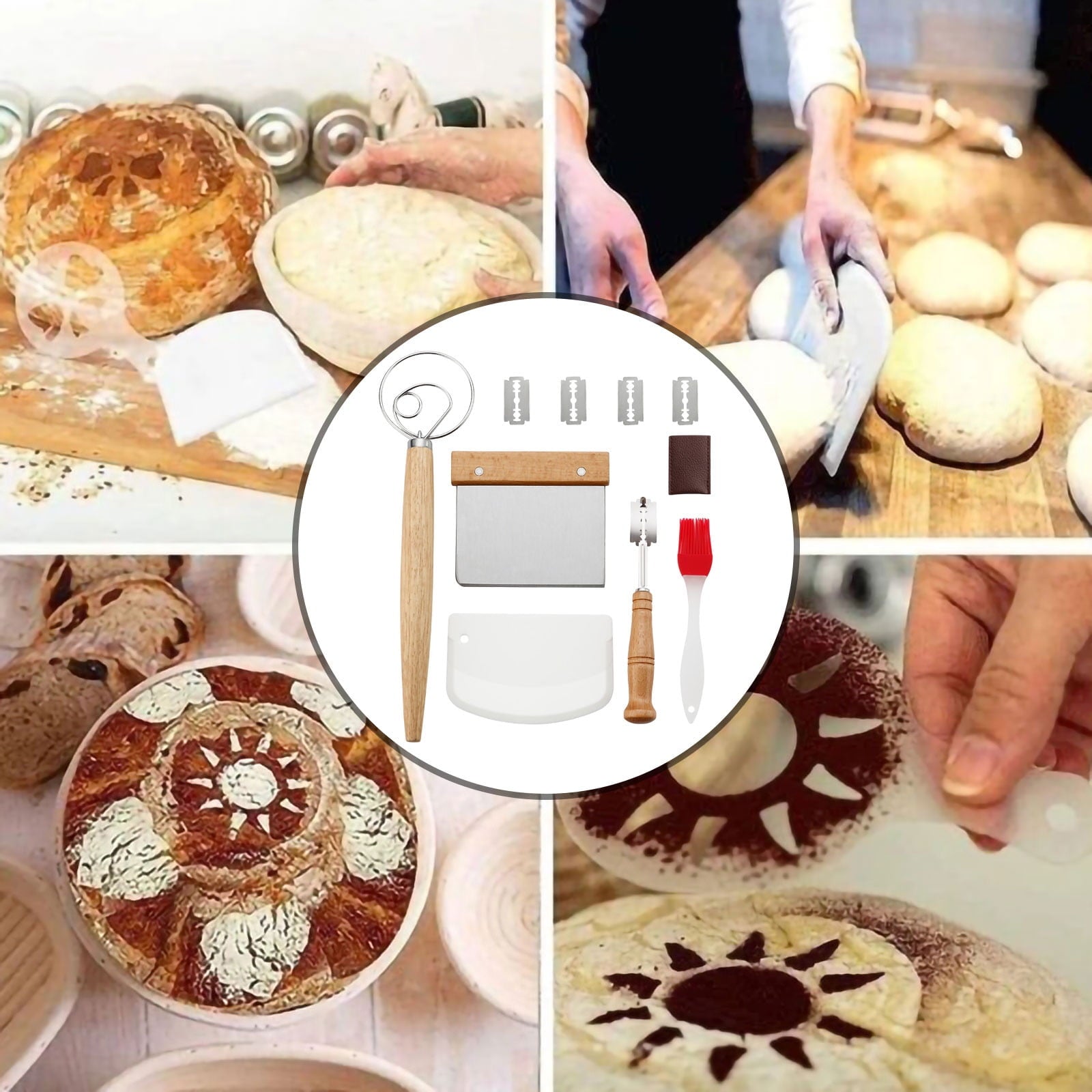 Making Tools for Kitchen Cooking,Sourdough Scoring Tool,Dough ,Basting Pastry Brush,Dough Scraper,Sourdough Baking Su... - Image 2