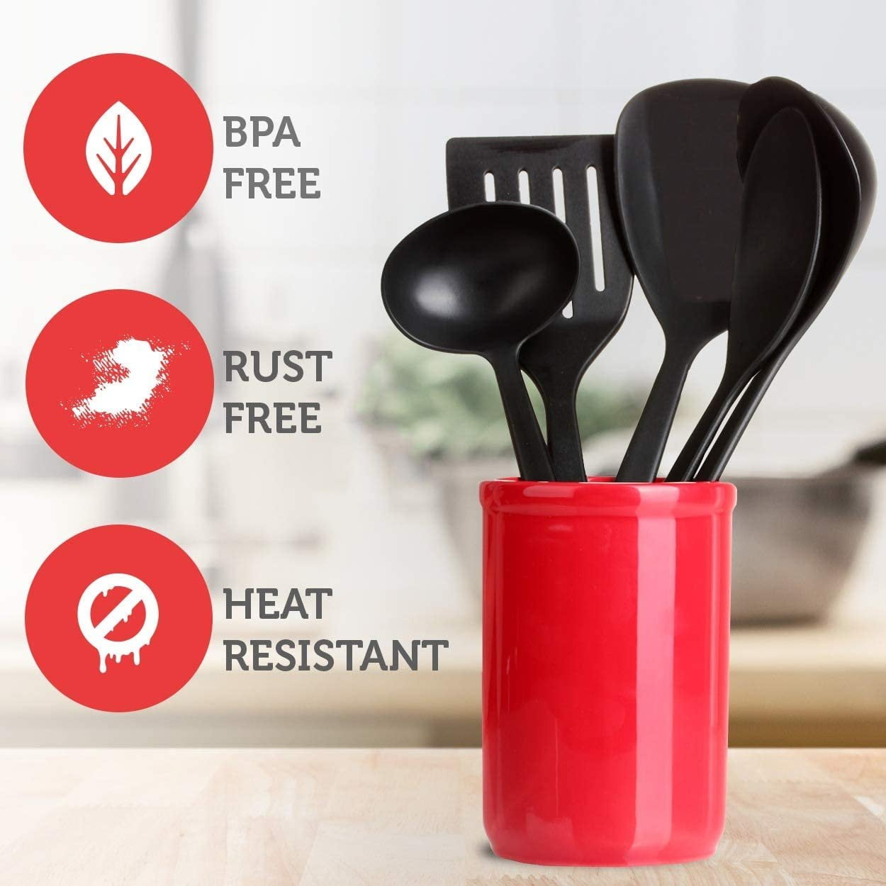 Kaluns 35 Pcs Cooking Utensils Set, Nonstick Heat Resistant Nylon & Stainless Steel Cooking Sets – Complete Kitchen Essentials & Kitchenware - Image 5