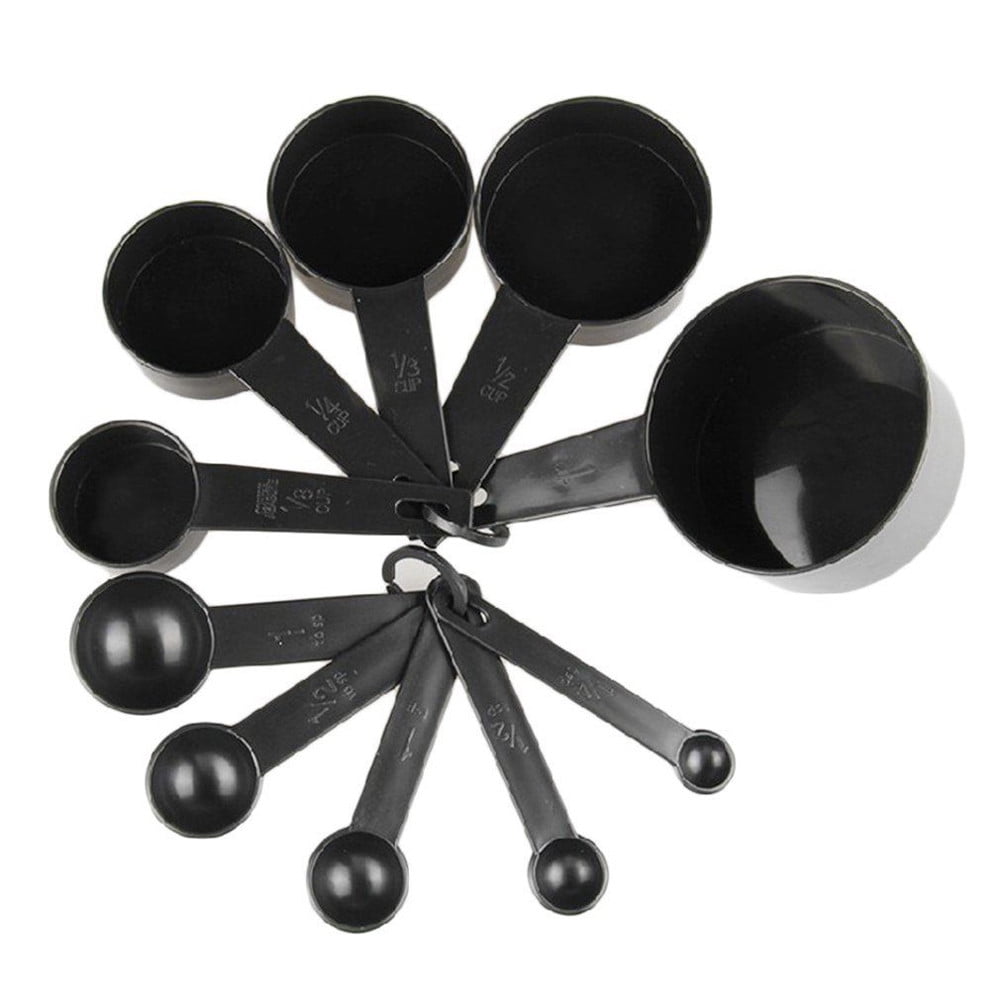 10-Piece Plastic Measuring Cups and Spoons Set - Baking & Cooking Tools with Exact Measurements (1/8 Cup to 1 Cup, 1/4 tsp to 1 tbsp) for Ki - Image 4