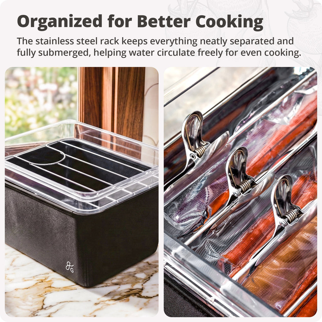 Greater Goods 12 Quart Sous Vide Container with Lid and Rack, Insulating Sleeve, Compatible with Anova, Breville Joule, Inkbird - Onyx Black - Image 3
