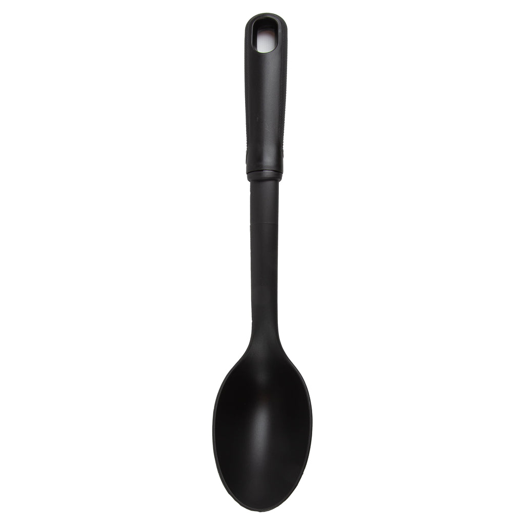 (6 pack) Nylon Solid Basting Spoon, Soft-Touch Handle, Black, Dishwasher Safe - Image 2