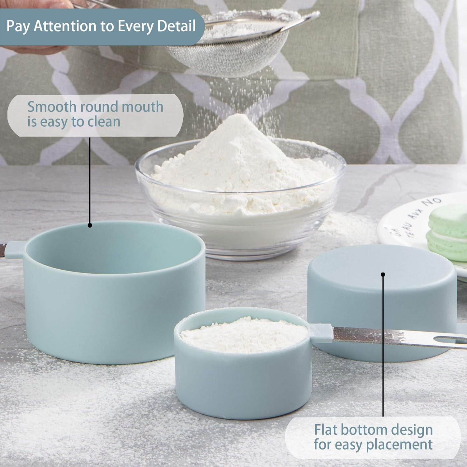 Measuring Cups & Spoons Set, Stackable Cups and Spoons, Nesting Measure Cups with Stainless Steel Handle, Kitchen Gadgets for Cooking & Baki - Image 3
