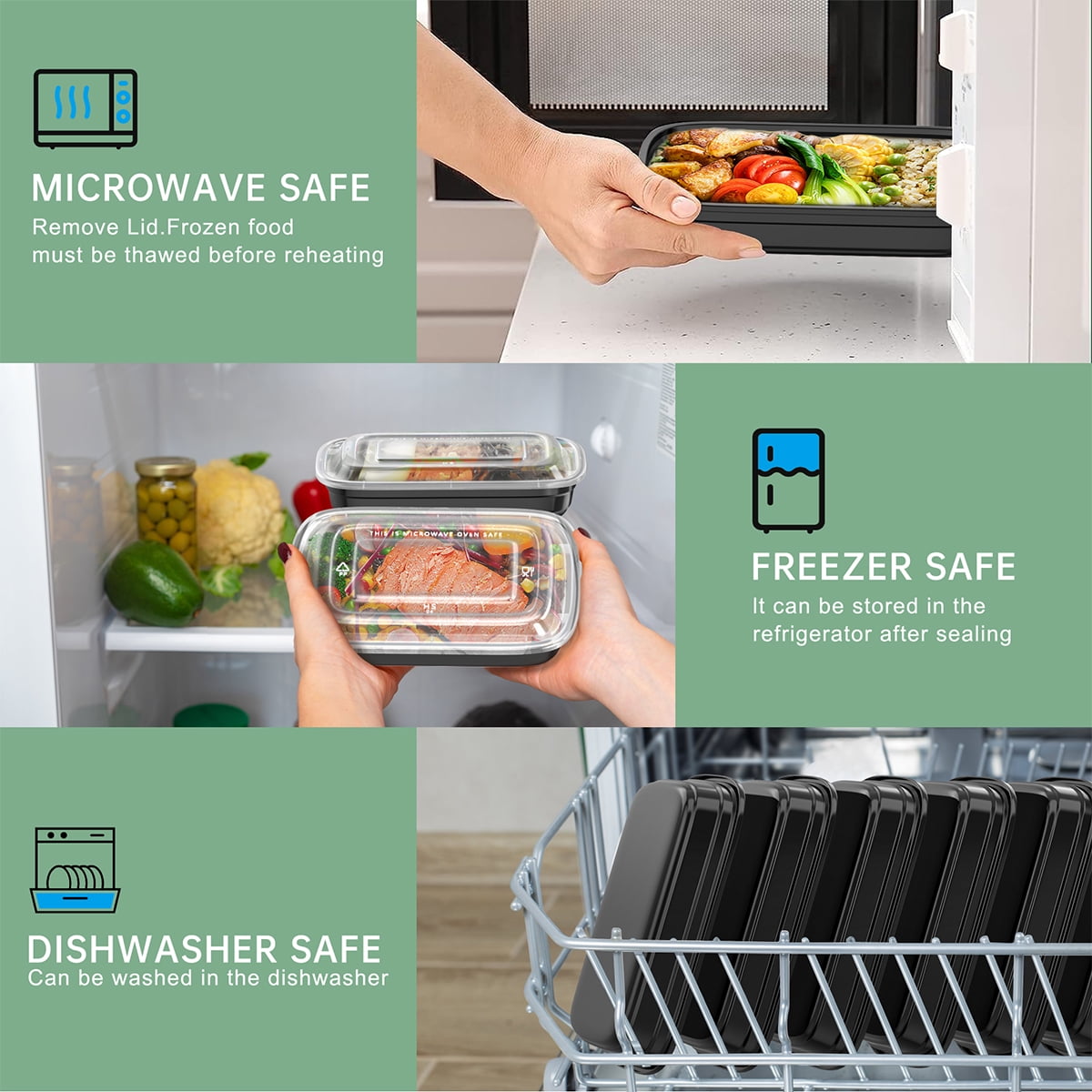 30 Pack Meal Prep Containers, 25oz Plastic Food Storage Containers With Lids To Go Containers, Bento Box Reusable Fre... - Image 5