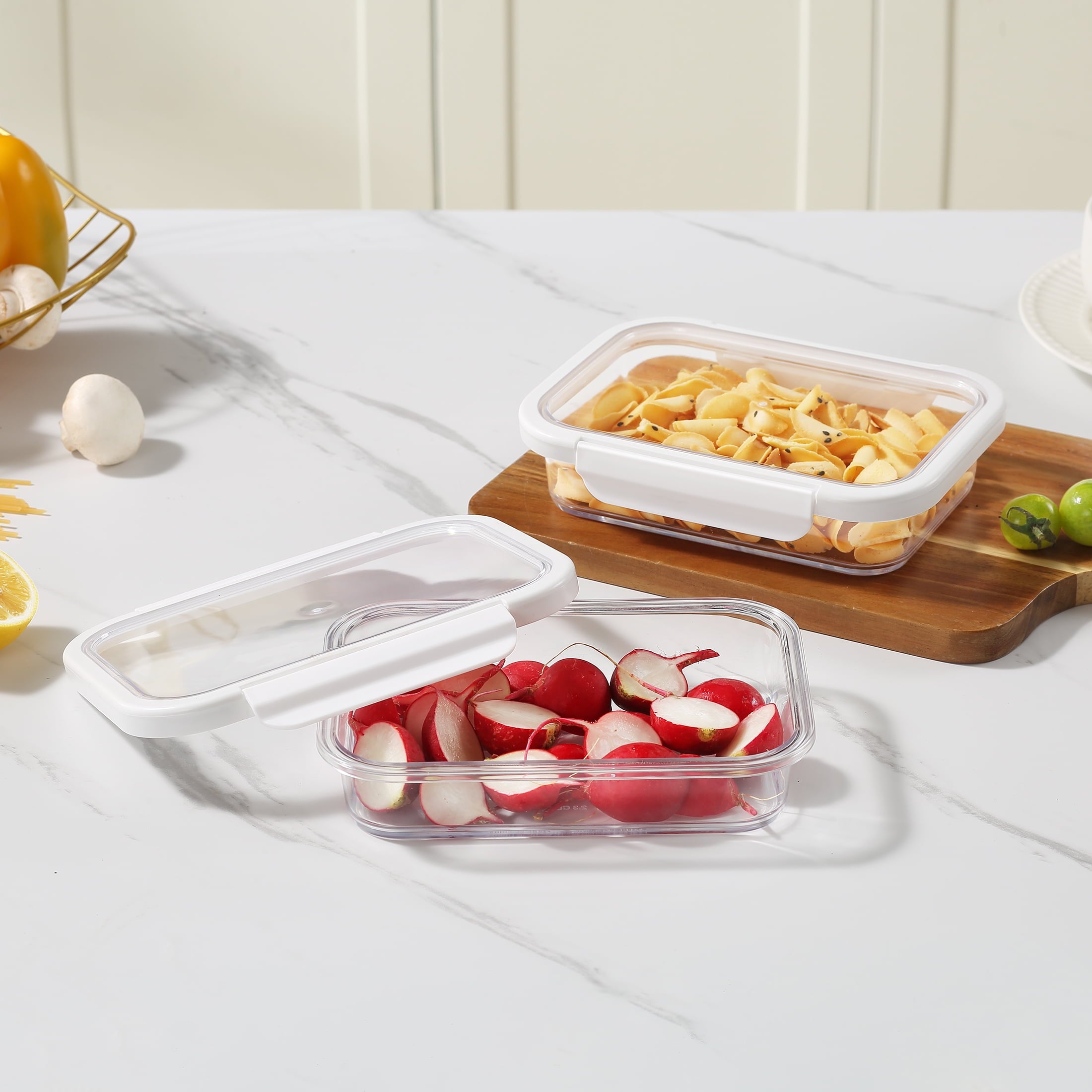 2.3Cup Rectangle Tritan Food Storage Container with Tritan Lid. Set of 2, 4 Pieces, A Practical Choice for Dry Goods ... - Image 4