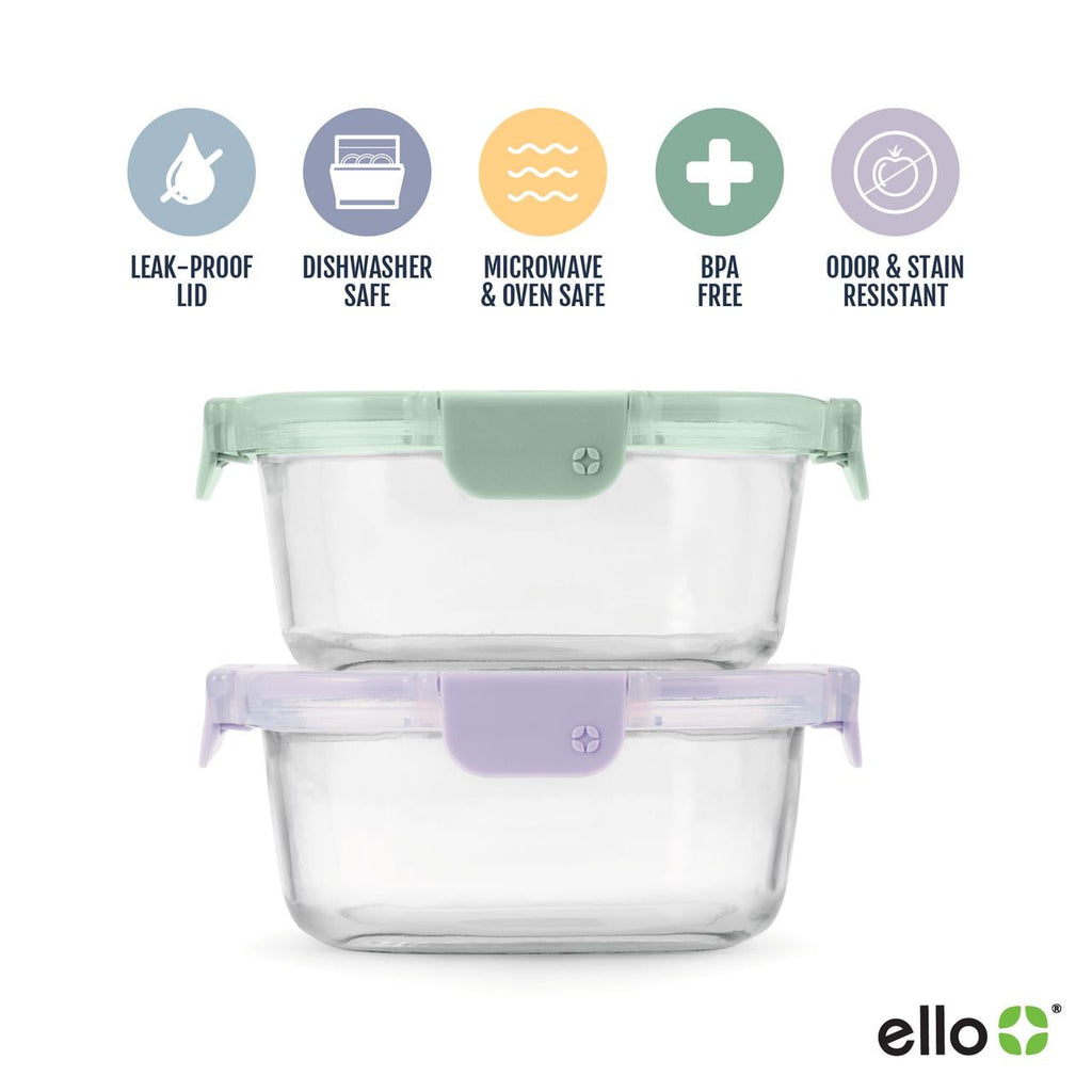 Color Lock 3.4 Cup 2pk Round Glass Meal Prep Containers - Image 4