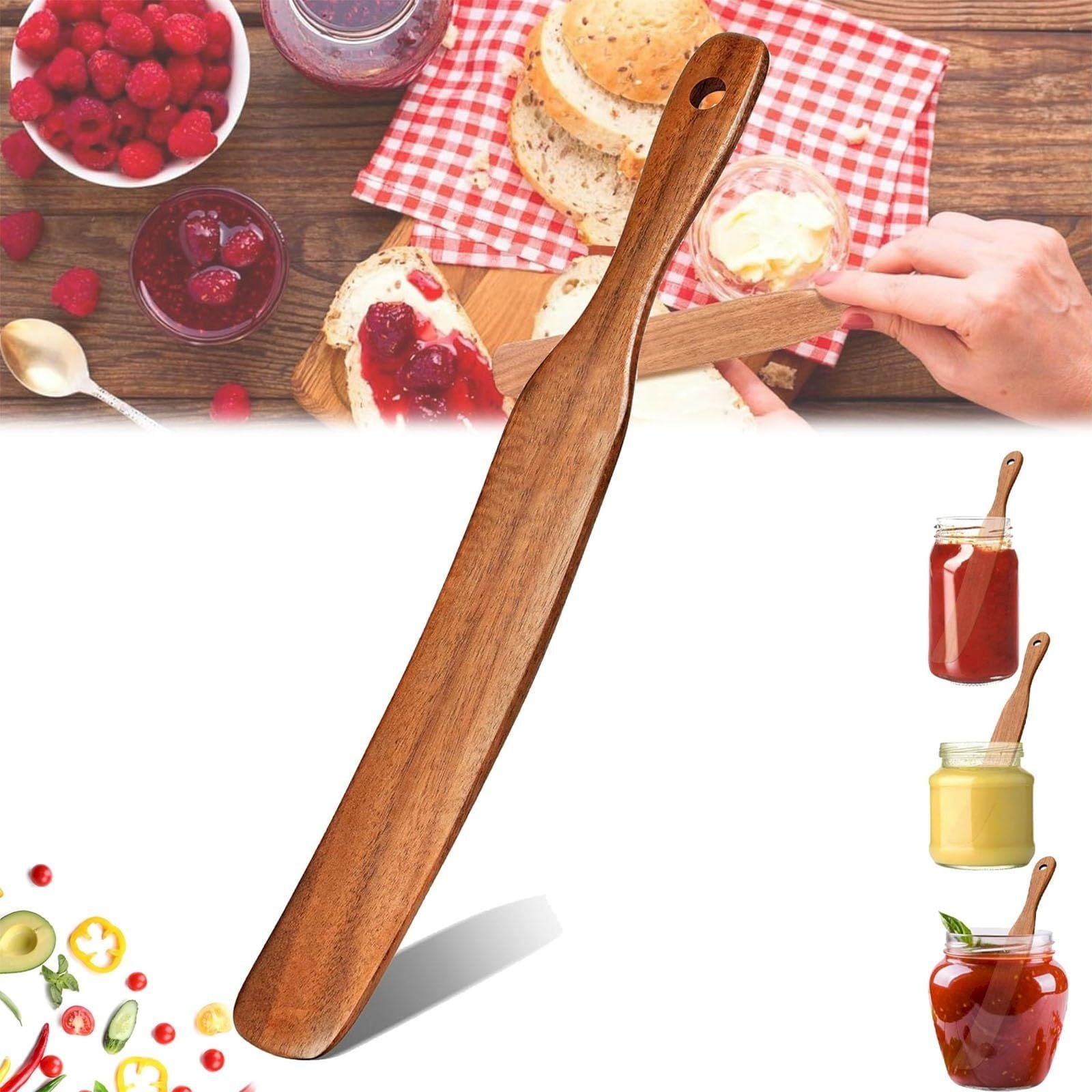 1 11.02" Spurtle for Sourdough Starter, Spreading, Cooking, Mixing, Reaching Bottom of Jar, Kitchen Utensils, Kitchen... - Image 4