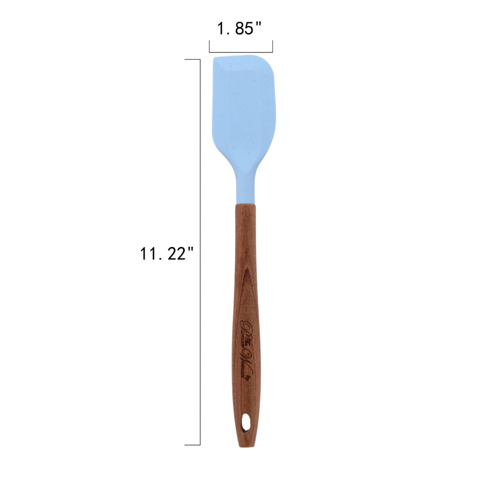 The Pioneer Woman 10-Piece Silicone and Acacia Wood Handle Cooking Utensils Set, Blue - Image 6