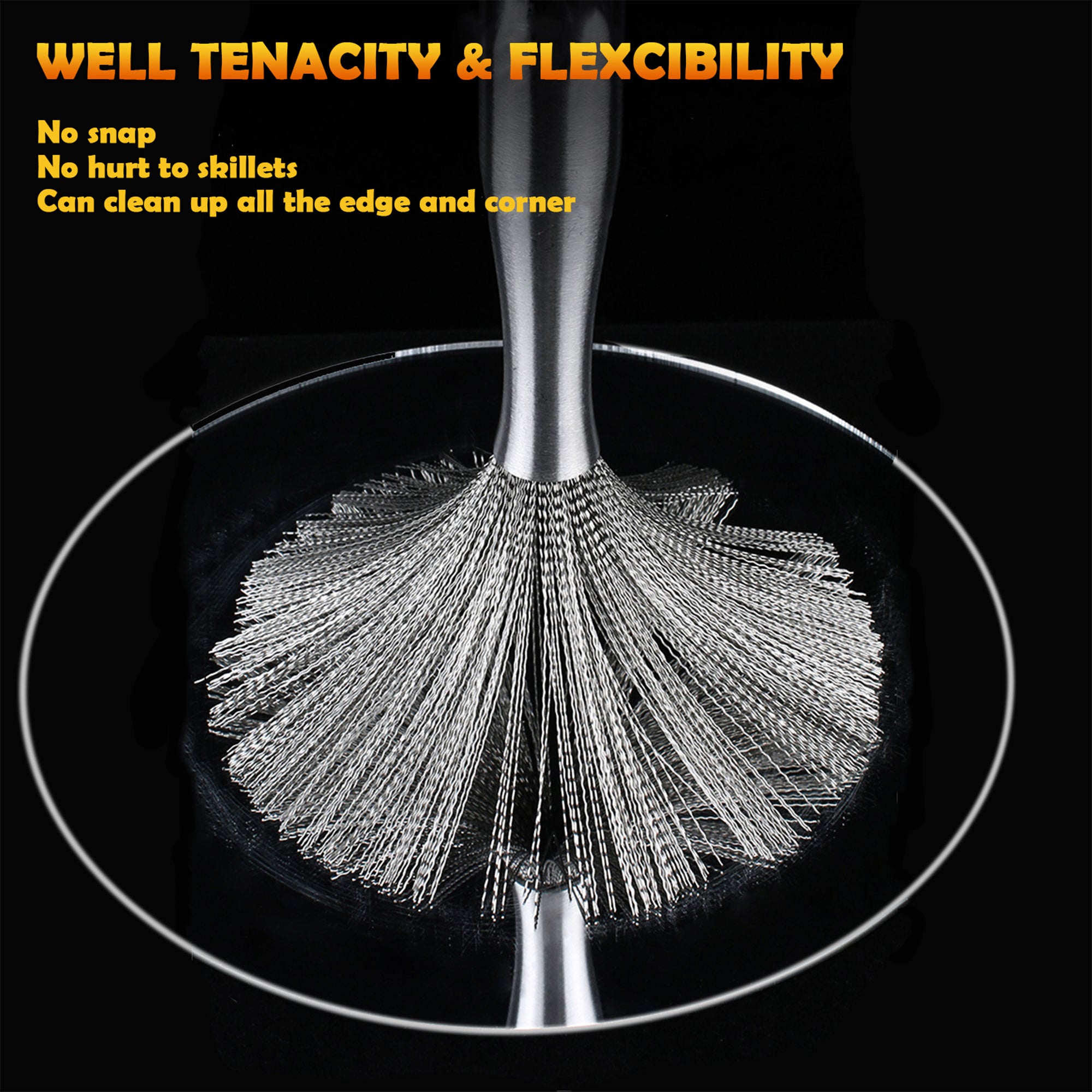 Stainless Steel Dish Brush for Pot, DIIG Scrub Brush Cleaner with Flexible Wavy Wires for Dishes Wok Pan Pot Stoves Cookware - Image 6