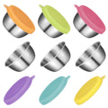 AOWOO 6 Pcs 1.6 Oz Salad Dressing Container To Go, Condiment Cups Containers with Lids, Stainless steel Reusable Leakproof Dipping Sauce Cup