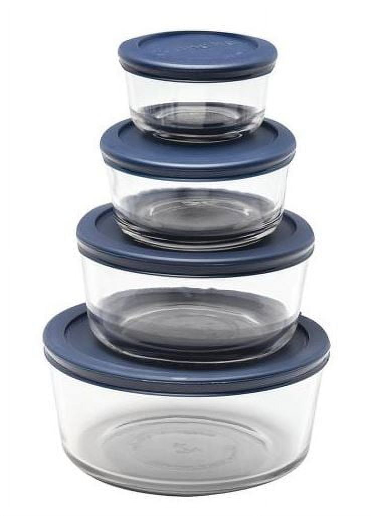 Anchor Hocking Glass Food Storage Containers with Lids, 8 Piece Set