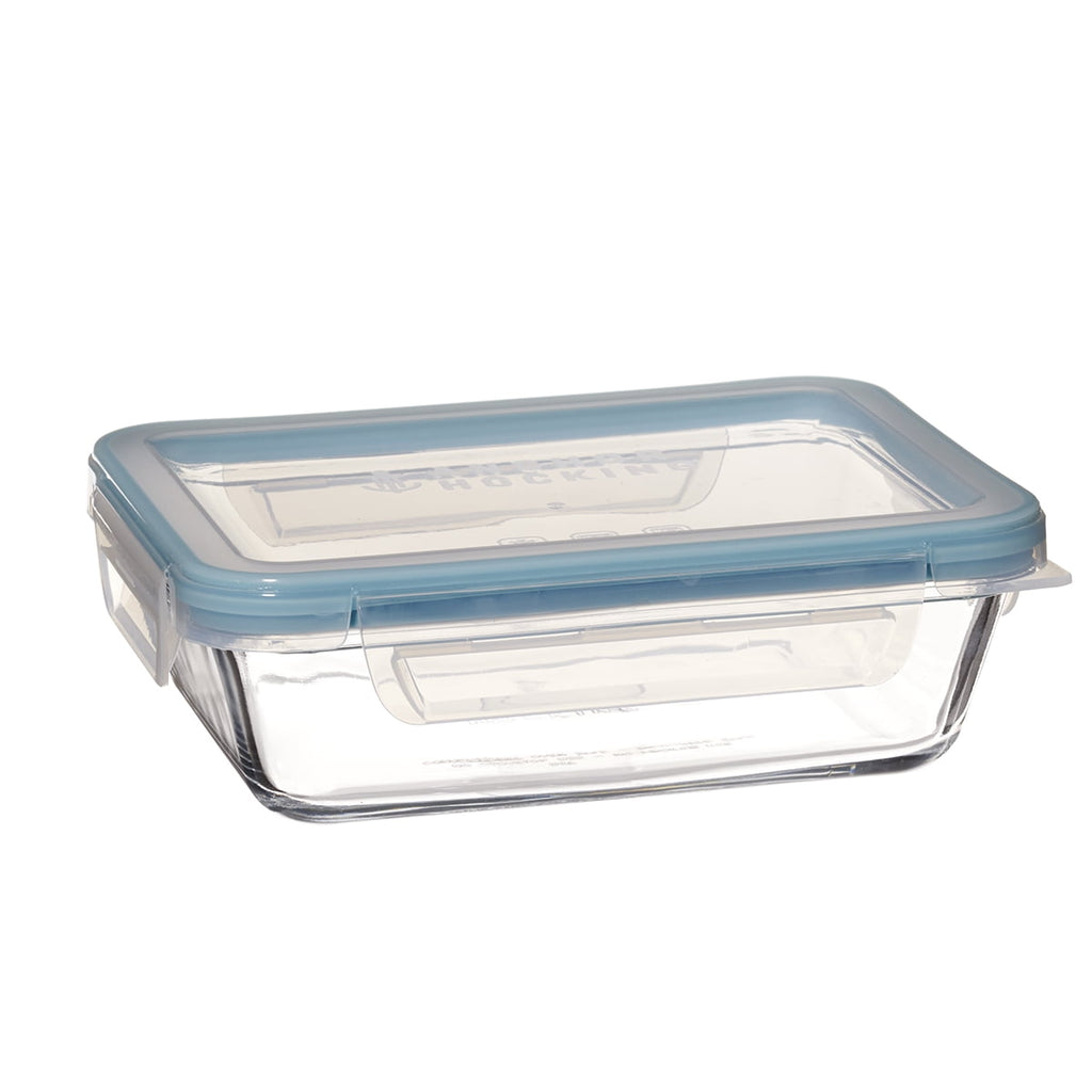Locking Lid Glass Food Storage Containers, 3.75 Cup Rectangular