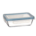 Locking Lid Glass Food Storage Containers, 3.75 Cup Rectangular