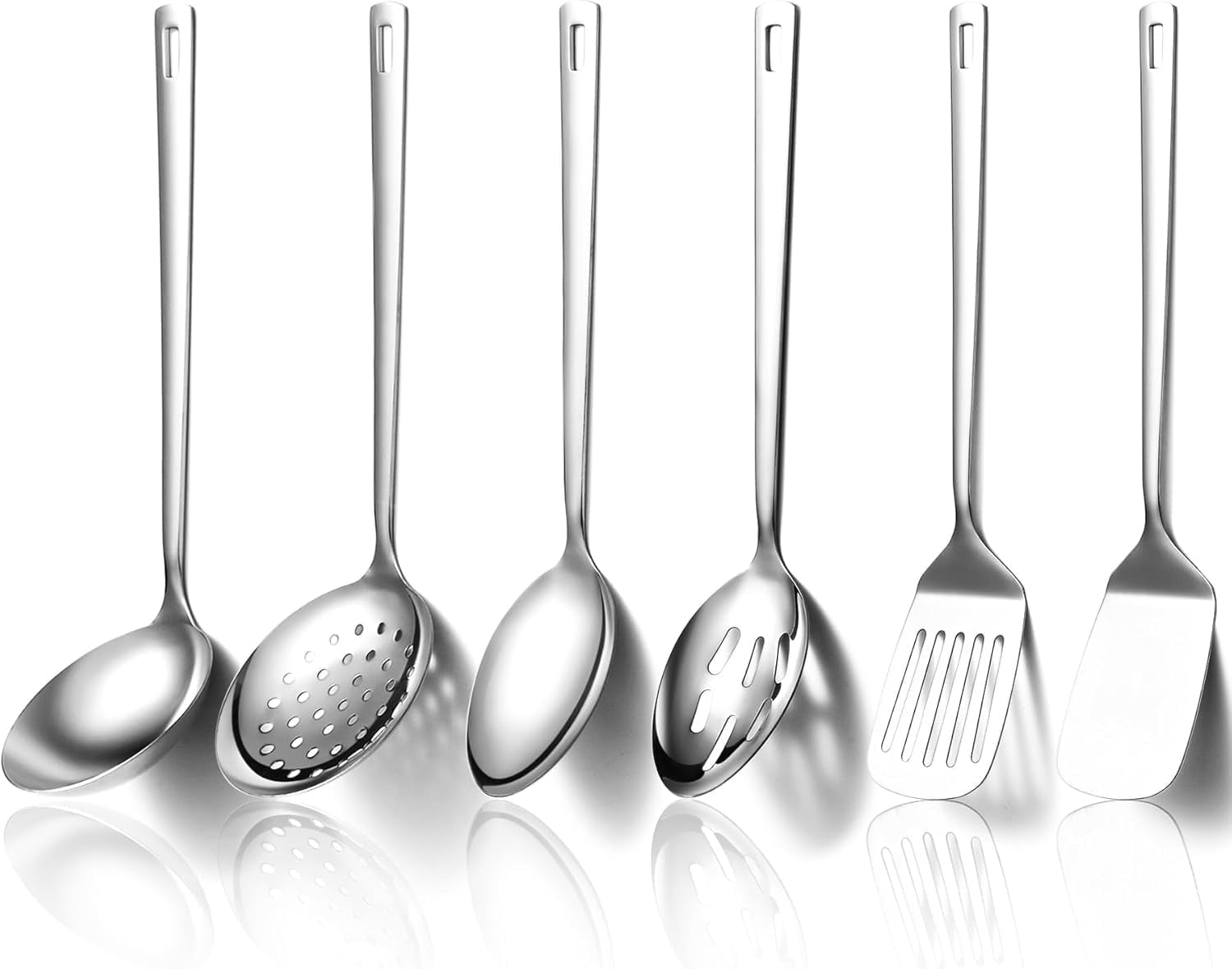 ReaNea Kitchen Utensils Set 6pcs, Stainless Steel Cooking Utensils Set, Kitchen Tools Spatulas Set, Home Essentials Kitchen Gadgets Accessor