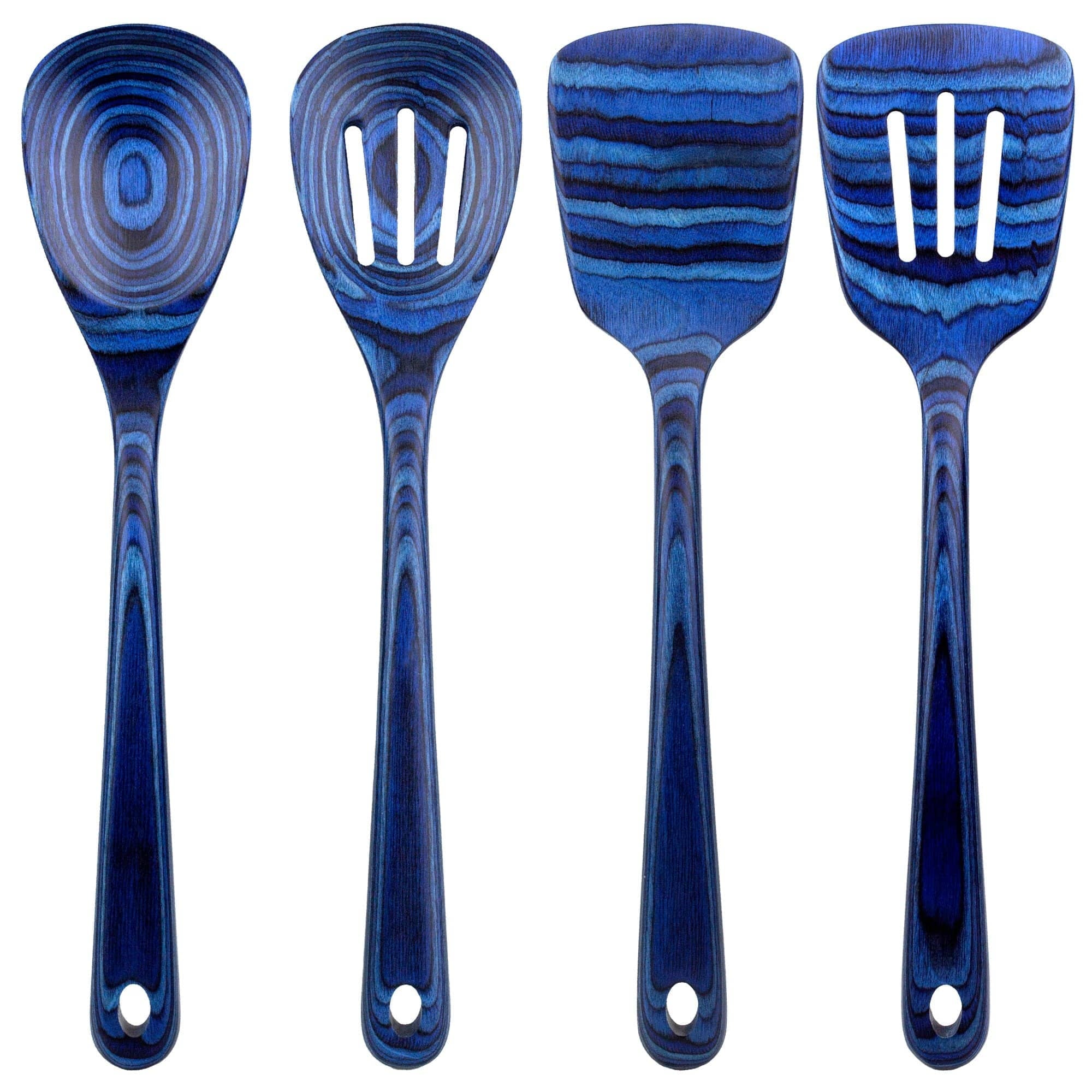 Baltique Malta Collection 4 Piece Wooden Cooking Utensil Set, Safe for Nonstick