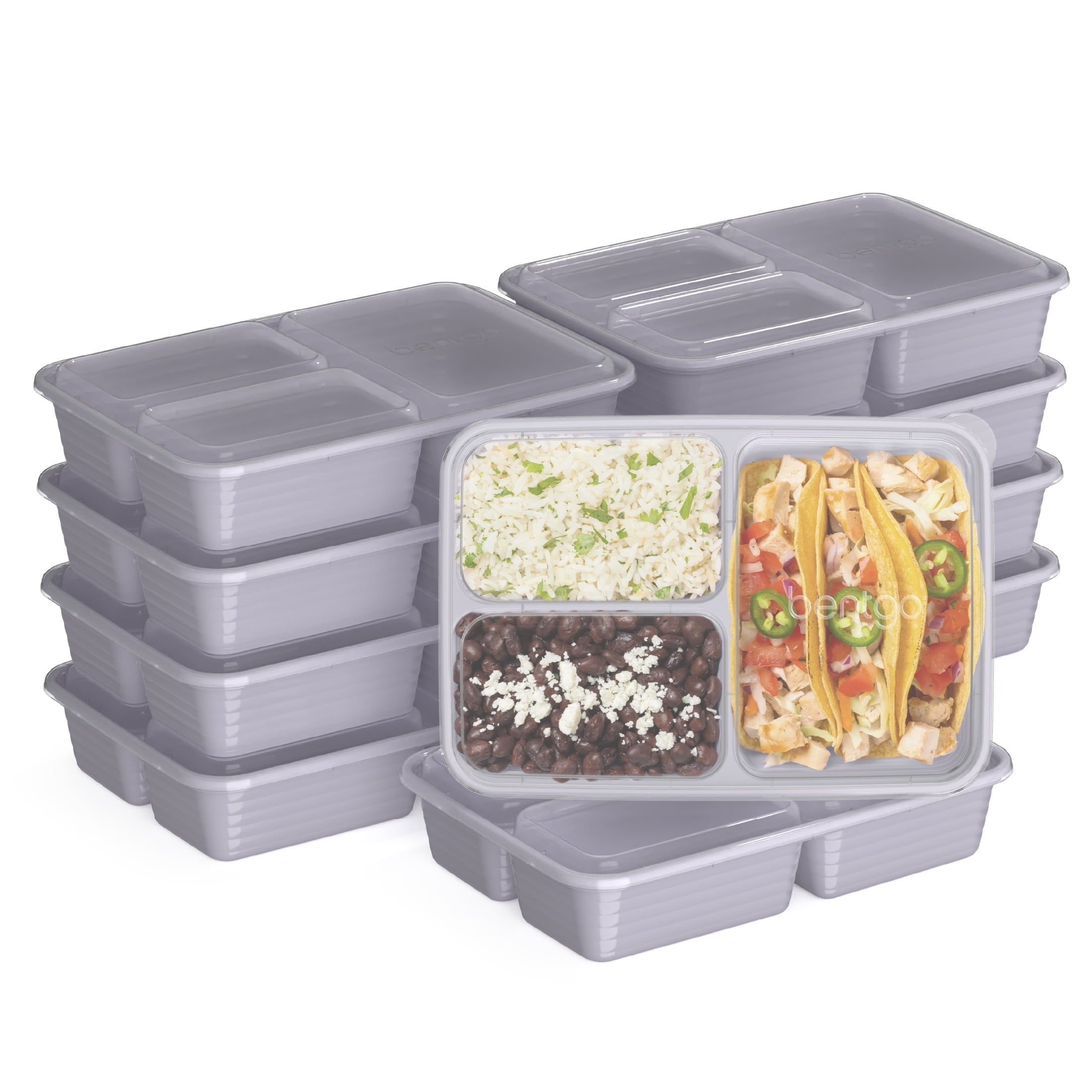 Bentgo Prep 3-Compartment Meal Prep Containers with Lids, PFAS & BPA Free Materials, Durable, Microwave, Freezer, & Dishwasher Safe To Go Fo