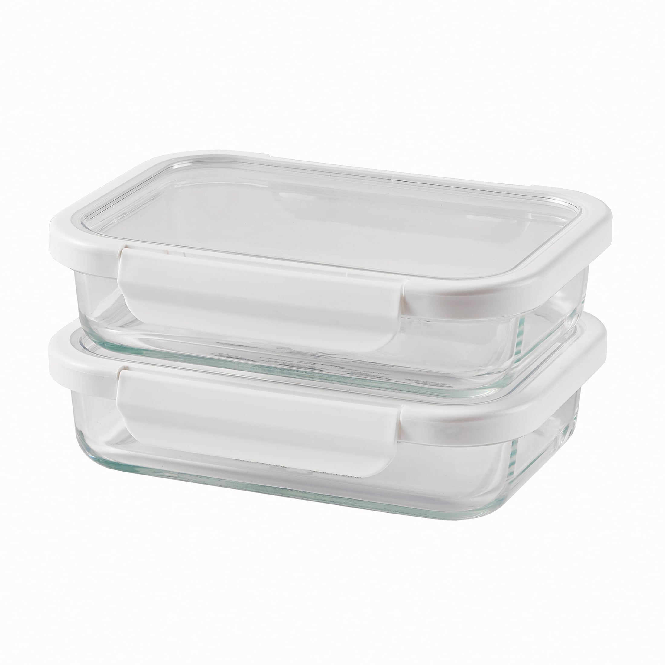 Better Homes & Gardens 2.3Cup Rectangle Glass Food Storage Container with Tritan Lid. Set of 2, 4 Pieces, Best Used for Leftover Storage and