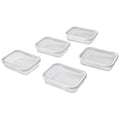 2.3Cup Rectangle Glass Food Storage Container with Tritan Lid. Set of 5, 10 Pieces, Designed to Help with Pantry Stor...