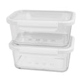 Better Homes & Gardens 4Cup Rectangle Glass Food Storage Container with Tritan Lid. Set of 2, 4 Pieces, Designed to Help with Pantry Storage
