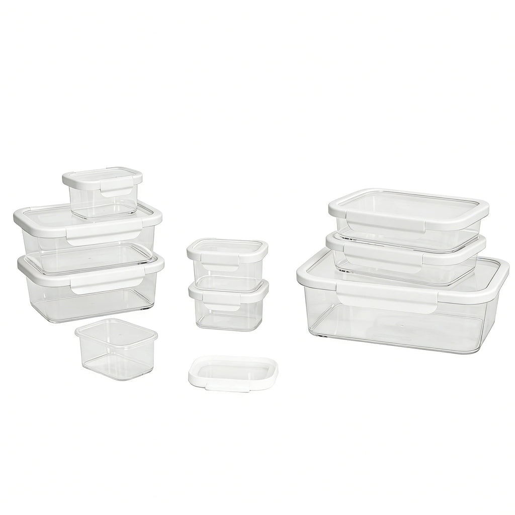 Rectangle Tritan Food Storage Container with Tritan Lid. Set of 9, 18 Pieces, Ideal Use for Meal Prep and Batch Cooking