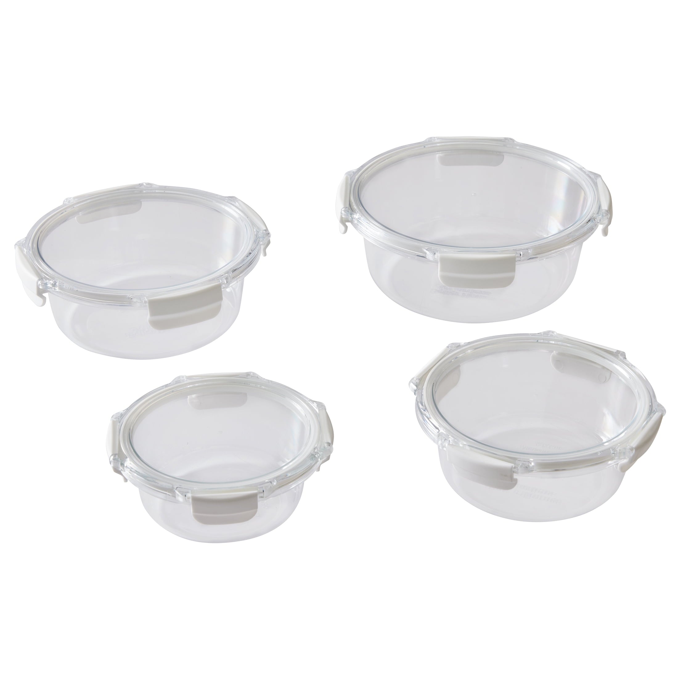 Round Tritan Food Storage Container with Tritan Lid. Set of 4, 8 Pieces