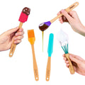 Kids Cooking 5-Piece Utensils Set Heat Resistant Non Stick Silicone for Kids and Beginner Cooking, Kitchen & Cookware...