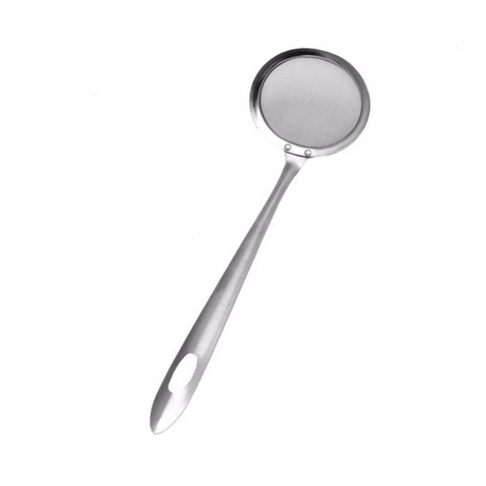 Stainless Steel Bowl, Oil Spoon, Grid Network Scoop Filter Spoon Stainless Round Colander Oil Filter Kitchen，Dining &...