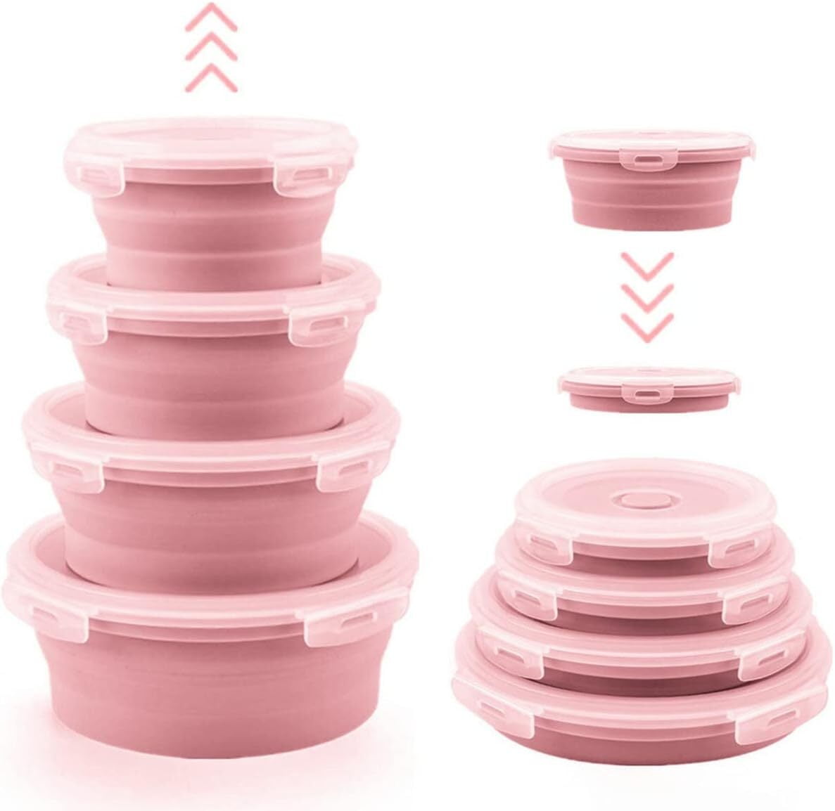 Silicone Food Storage Containers with Lids for Camping,Silicone Lunch Containers, Microwave, Dishwasher and Freezer S...