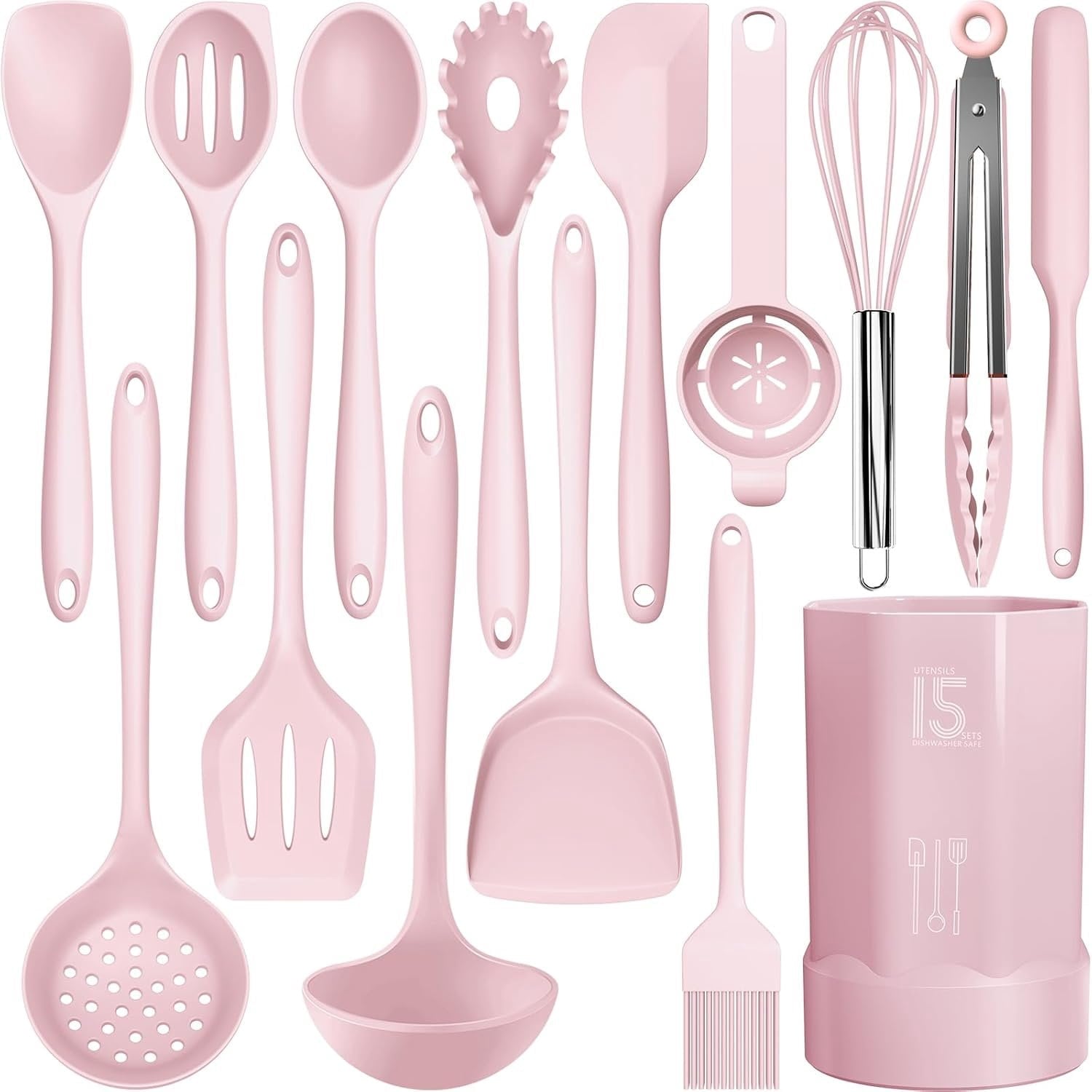 Cooking Utensils Set - 446?F Heat Resistant Kitchen Utensils, Spatula,Turner Tongs,Spoon,Whisk,Kitchen Utensil Gadgets Tools Set for Nonstic