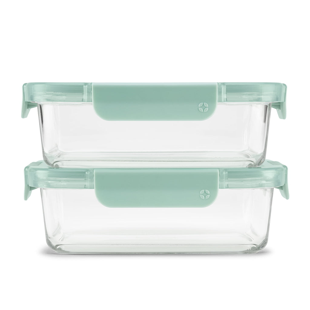 Color Lock 3.4 Cup 2 Pack Glass Meal Prep Containers with Locking Lids