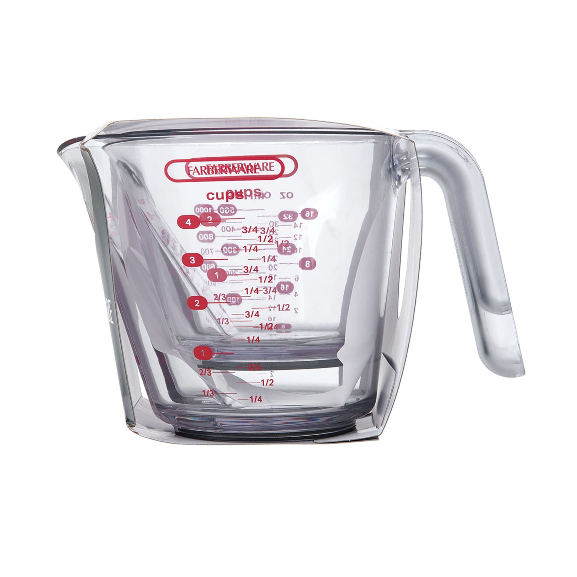 Professional Set of 2 Nesting Measuring Cups with Easy-Read Design, Clear