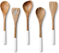 Wooden Spoons for Cooking Set for Kitchen, Non Stick Cookware Tools or Utensils, Set of 5 - 12 inches long, Acacia Wo...