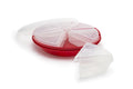 Saver with 6 Individual Slice Containers, Red Carrier With Lid, 13.5" x 13.5" x 2.75"