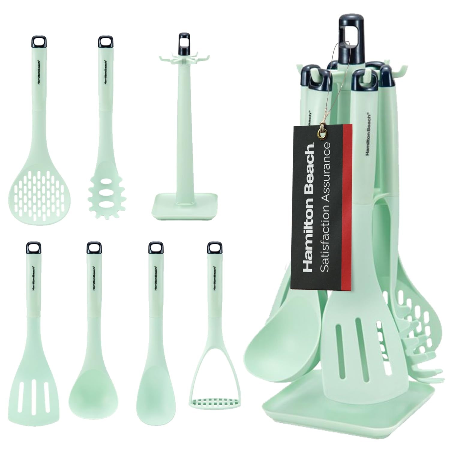 Kitchen Utensil Set 7 Piece | Cooking Utensil set Slotted turner, Ladle Skimmer, Pasta Server, Potato Masher, Solid s...
