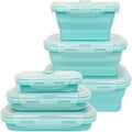 Happon Collapsible Silicone Food Storage Container Set of 3 with Lids Stackable - Space Saving Microwaveable Freezer, Dishwasher Safe Collap