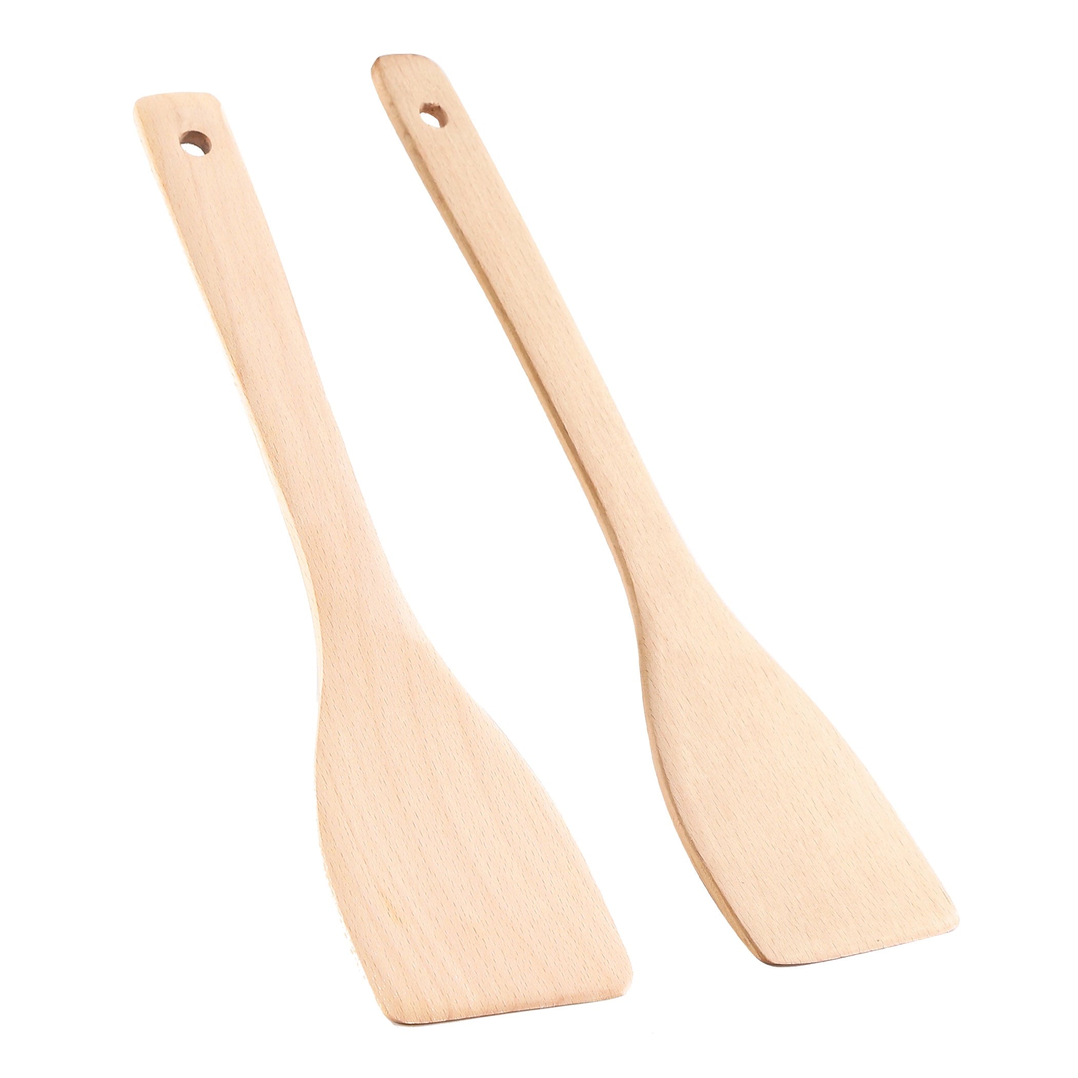 HEFILD Wooden Spatulas 2-Pack for Cooking, Nonstick, Long Handle Utensils