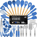 Kitchen Utensils Set, 50 Piece Silicone And Stainless Steel Cooking Utensils, Dishwasher Safe and Heat Resistant Kitc...