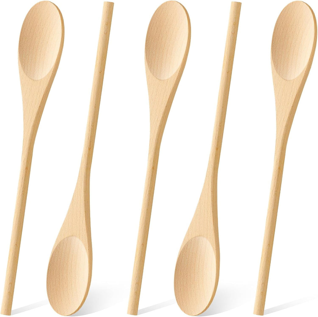 5Pcs/ 12Pcs Wooden Spoons for Cooking, 12 Inches Long Handle Spoons for Mixing, Tasting Stirring Food, Large Wooden C...