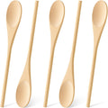 5Pcs/ 12Pcs Wooden Spoons for Cooking, 12 Inches Long Handle Spoons for Mixing, Tasting Stirring Food, Large Wooden C...