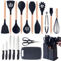 Kitchen Utensils Set- 19 Pcs Silicone Cooking Utensils Set for Nonstick Cookware-Silicone Spatulas Set, Kitchen Gadgets Tools, Pots and Pans