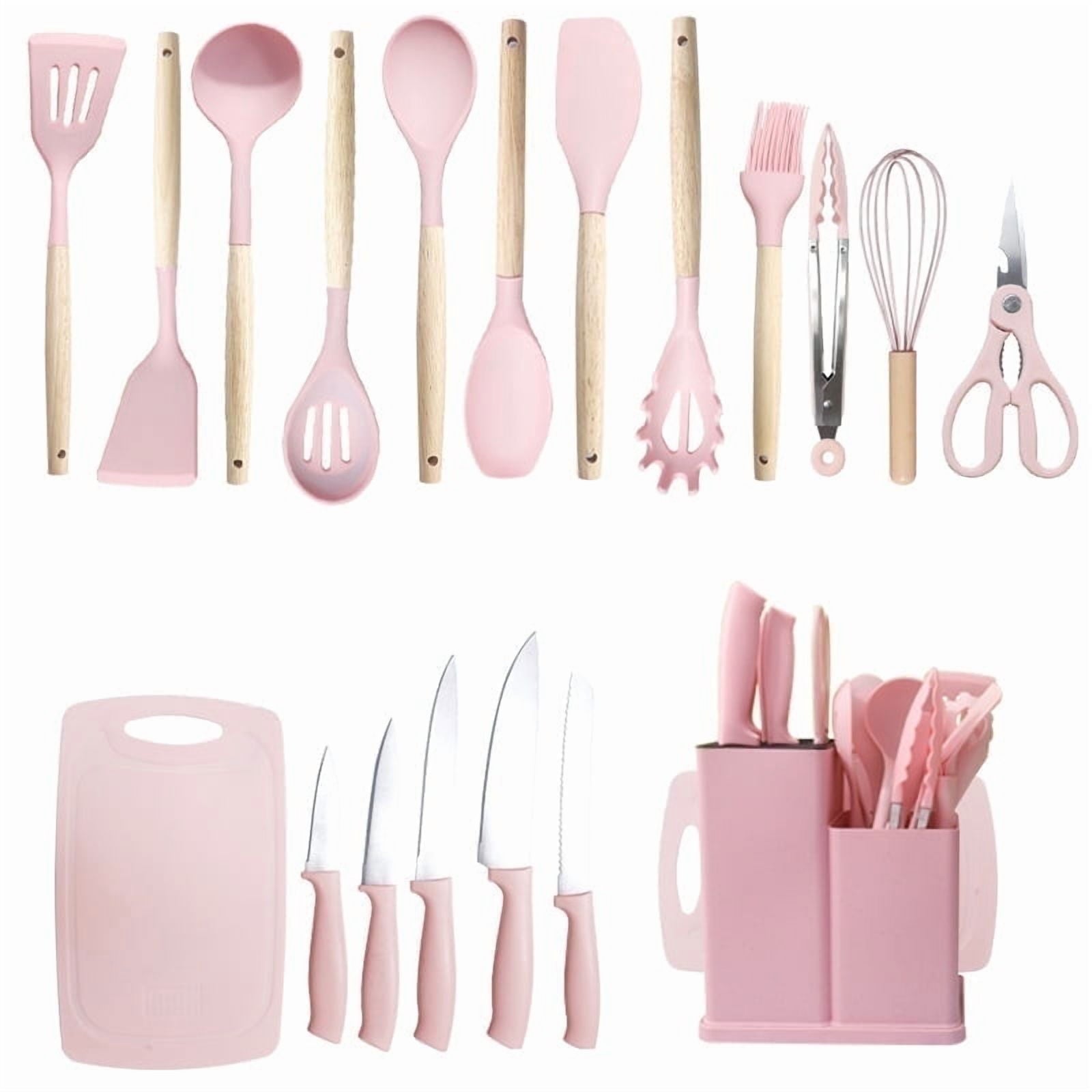 Kitchen Utensils Set- 19 Pcs Silicone Cooking Utensils Set for Nonstick Cookware-Silicone Spatulas Set, Kitchen Gadge...