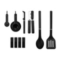 17-Piece Utensils Set with Ergonomic Handles, Black