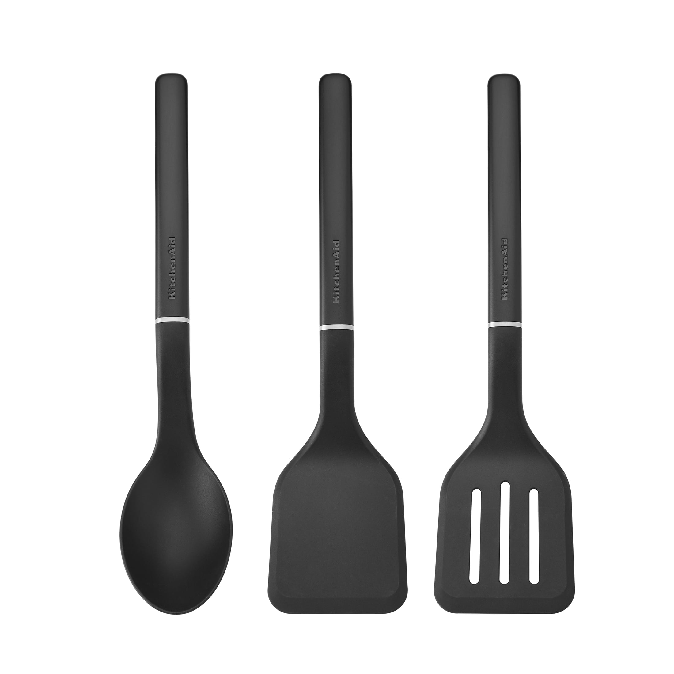 KitchenAid 3-Piece Cooking Utensils Set with Ergonomic Handles, Black