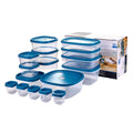 Reusable Food Storage Containers Set, Multi-Size, Plastic, 34 Pieces, 17 Containers and 17 Lids, Ideal for Snacks & M...