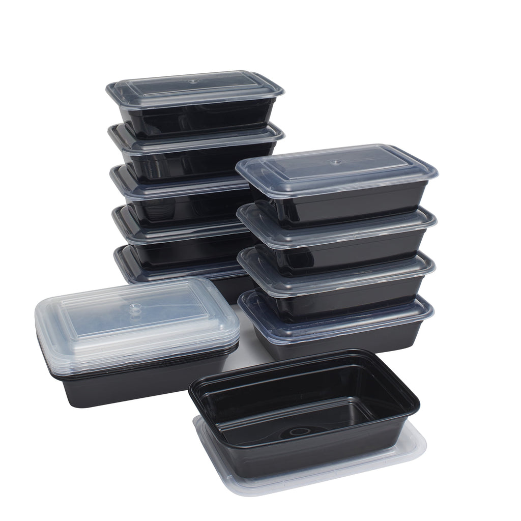 Mainstays 15-Pack Meal Prep Containers with Lids, BPA-Free, Leak-Resistant, Microwave and Dishwasher Safe, Stackable, Reusable Food Storage