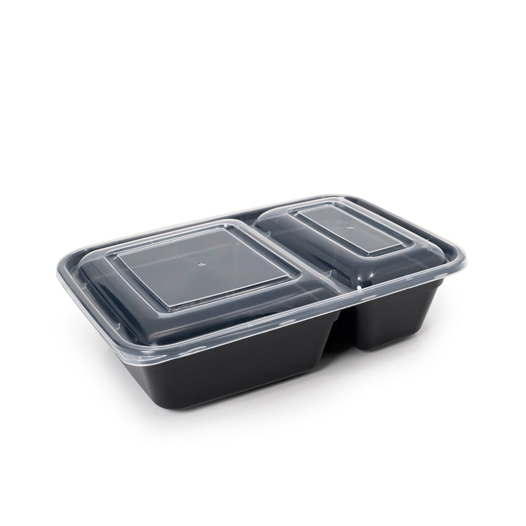 5-Pack Prep Containers with 2 Compartments and Lids, BPA-Free, Microwave & Dishwasher Safe, Made for Family s and Eas...