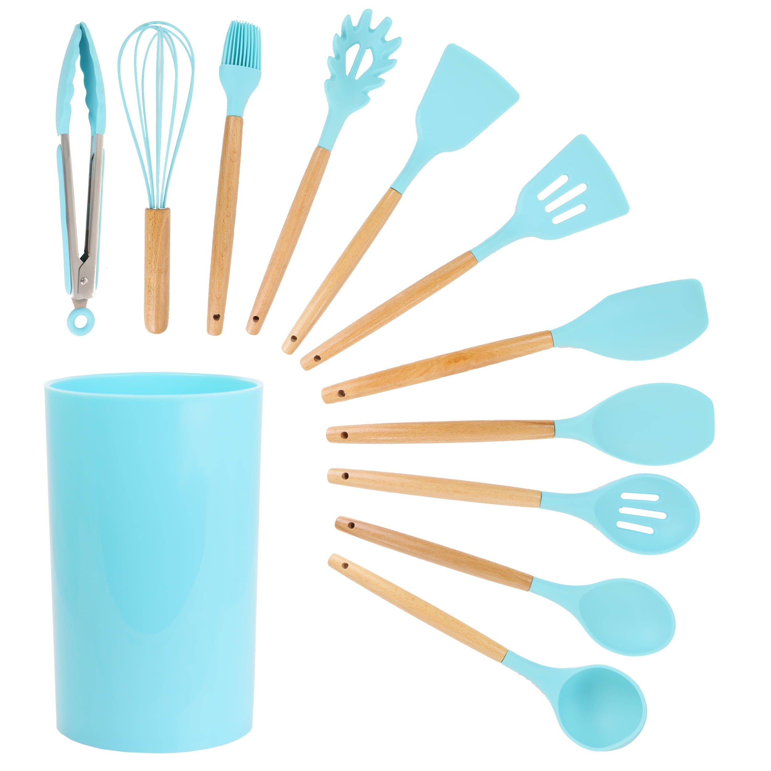 12 Piece Silicone and Wood Cooking Utensils