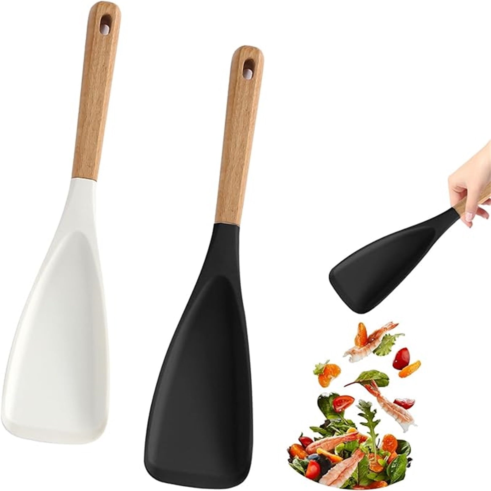 Multi-function Spatula Spoon, 2025 New Silicone Cooking Utensils for Kitchen, Cooking Mixing Scoop Scrape, Silicone Serving Spoons for Nonst